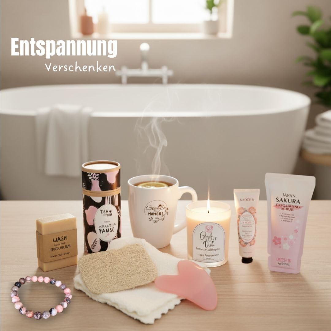 Wellness-Geschenkkorb für Frauen, Geschenkset Frau, kleine Auszeit, Geschenk Frau in Geschenktüte, Wellness-Geschenk, Geschenke für Freundin, Geburtstagsgeschenk für Frauen, Entspannungsgeschenk – Bild 5
