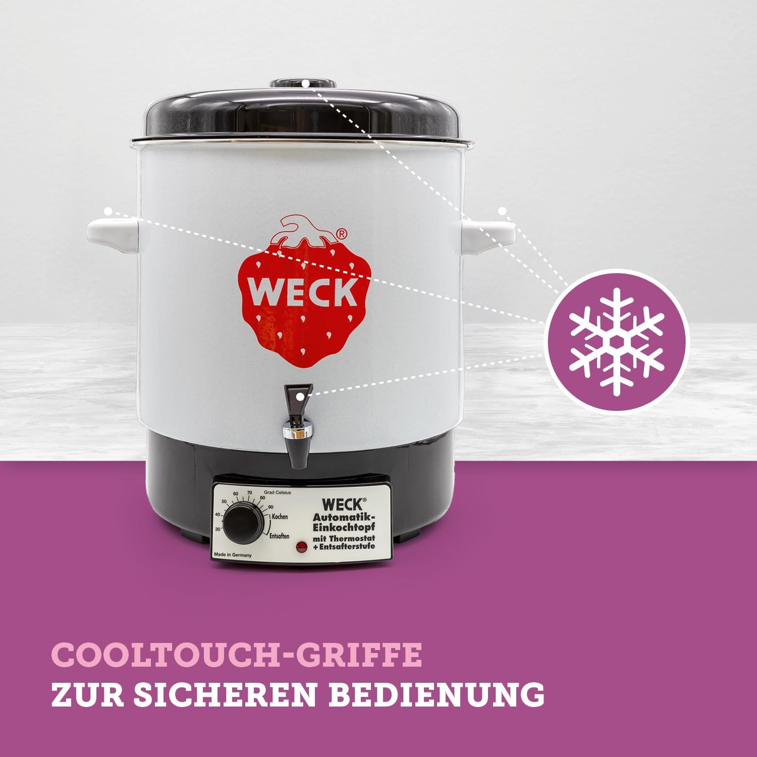 Weck Multi-Cooker-Automatic Water Urn aus Emaille, elektrischer Einkocher, Schwarz/Weiß, 36 x 36 x 41 cm – Bild 6