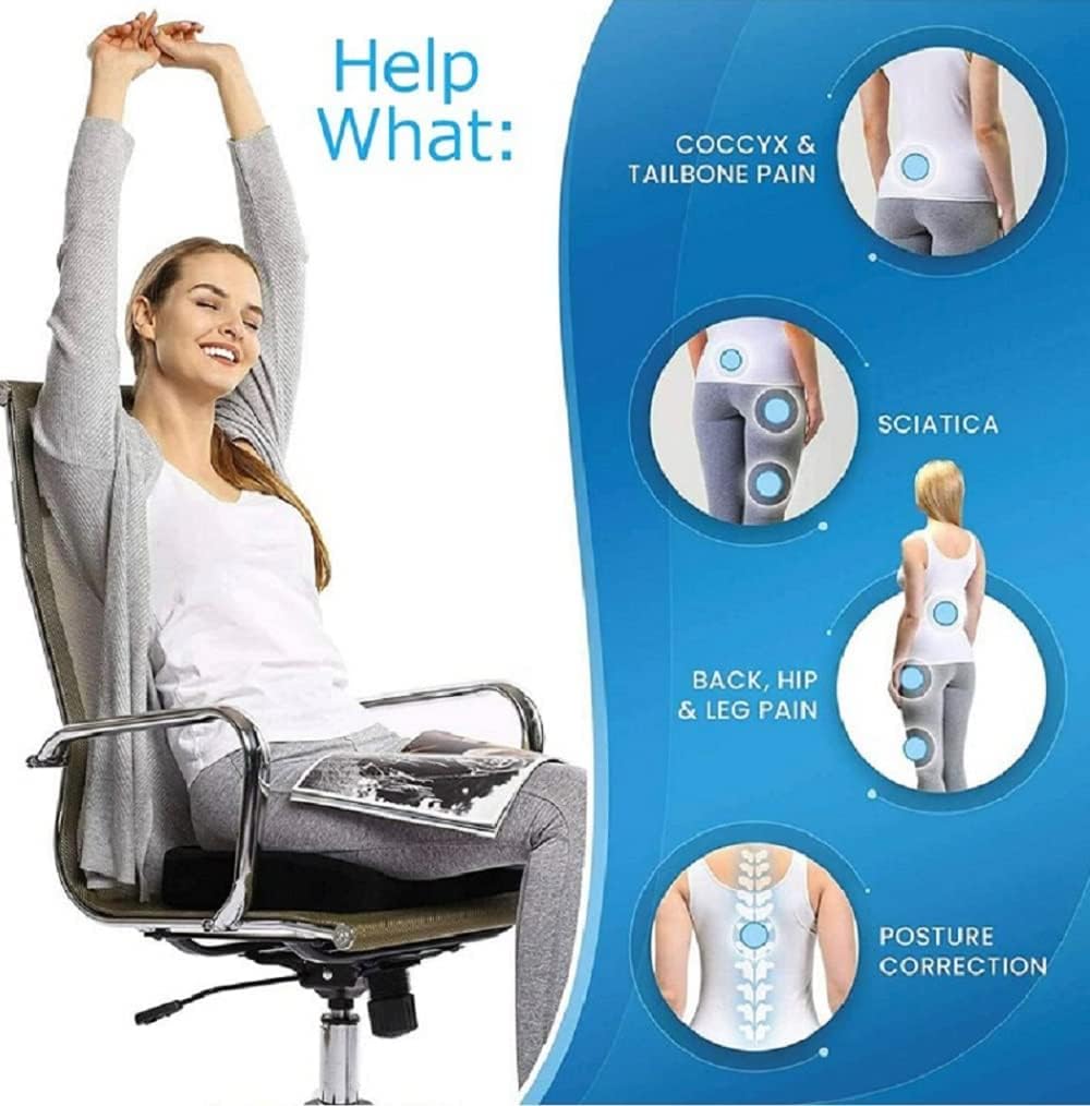 Sitzkissen für Stuhl – orthopädisch – ergonomisches Kissen, gerade Rückenlehne, Bürostuhl, Outdoor-Sitzkissen, Schwangerschaft, Rückenschmerzen, Kissen, orthopädisches Kissen, NaturPur L – Bild 6