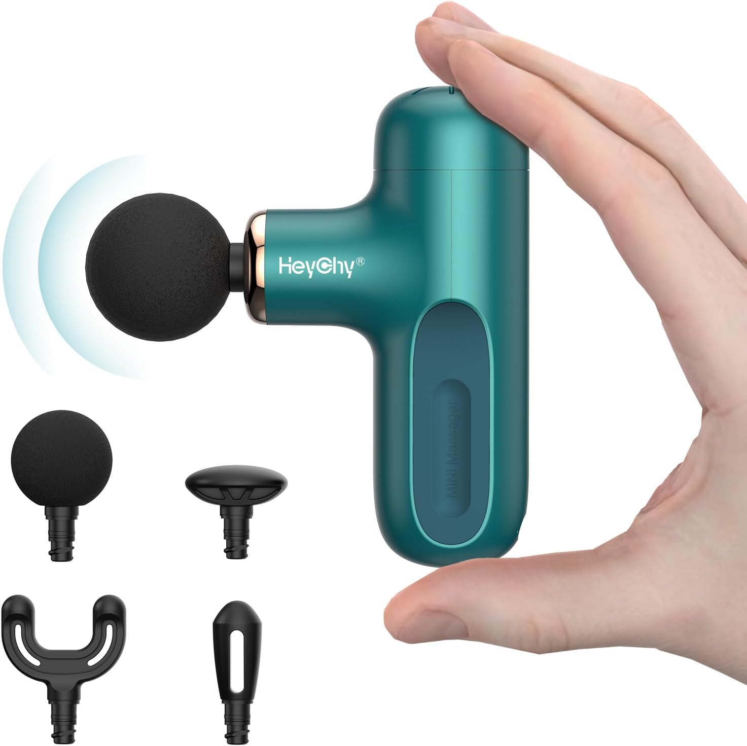 HEYCHY Mini-Massagepistole, Percussion-Tiefengewebe-Massagegerät, Reise-Massagepistole, kompaktes Sport-Massagegerät, tragbares Handmassagegerät für Büro, Zuhause und Sportler
