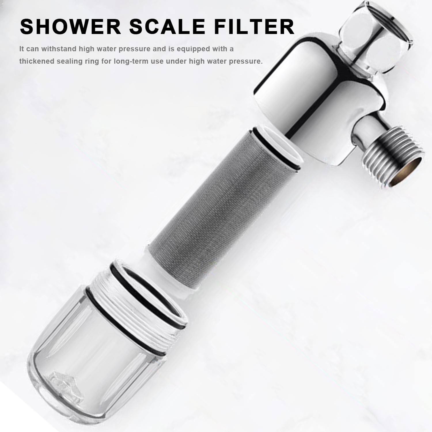 Wasserfilter Dusche, JANDH Wassersystem-Vorfilter, wiederverwendbarer Filter, mit 1/2 Zoll Innen- und Außengewinde, filtert effektiv Verunreinigungen im Wasser, geeignet für Warmwasserbereiter – Bild 4