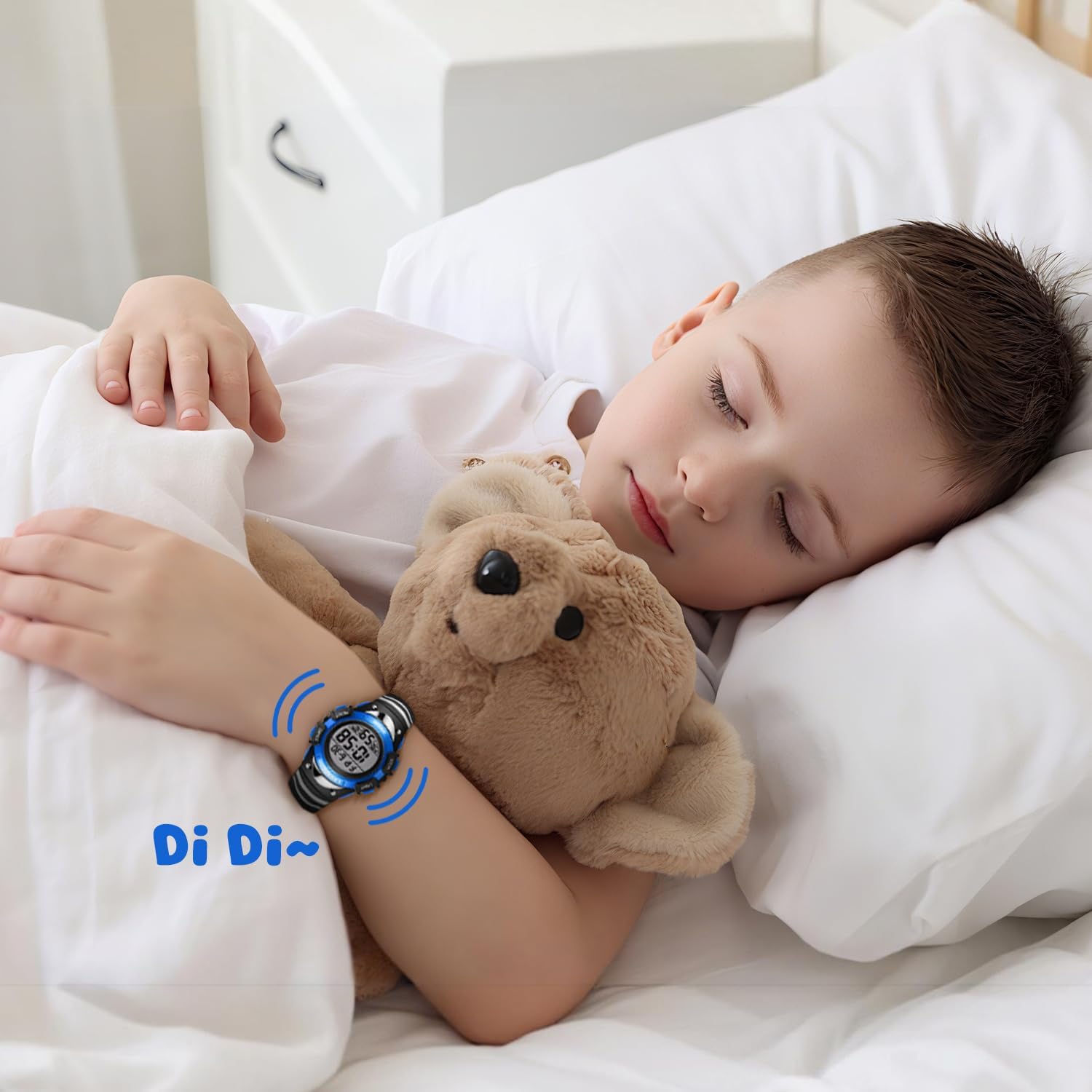 caprock Kinderuhr Jungen Mädchen, Kinderuhr mit Alarm/Timer/Zeitanzeige/Datumsanzeige/5 ATM wasserdicht, Digitaluhr, Kinder Outdooruhr für Kinder 3-12 Jahre – Bild 6