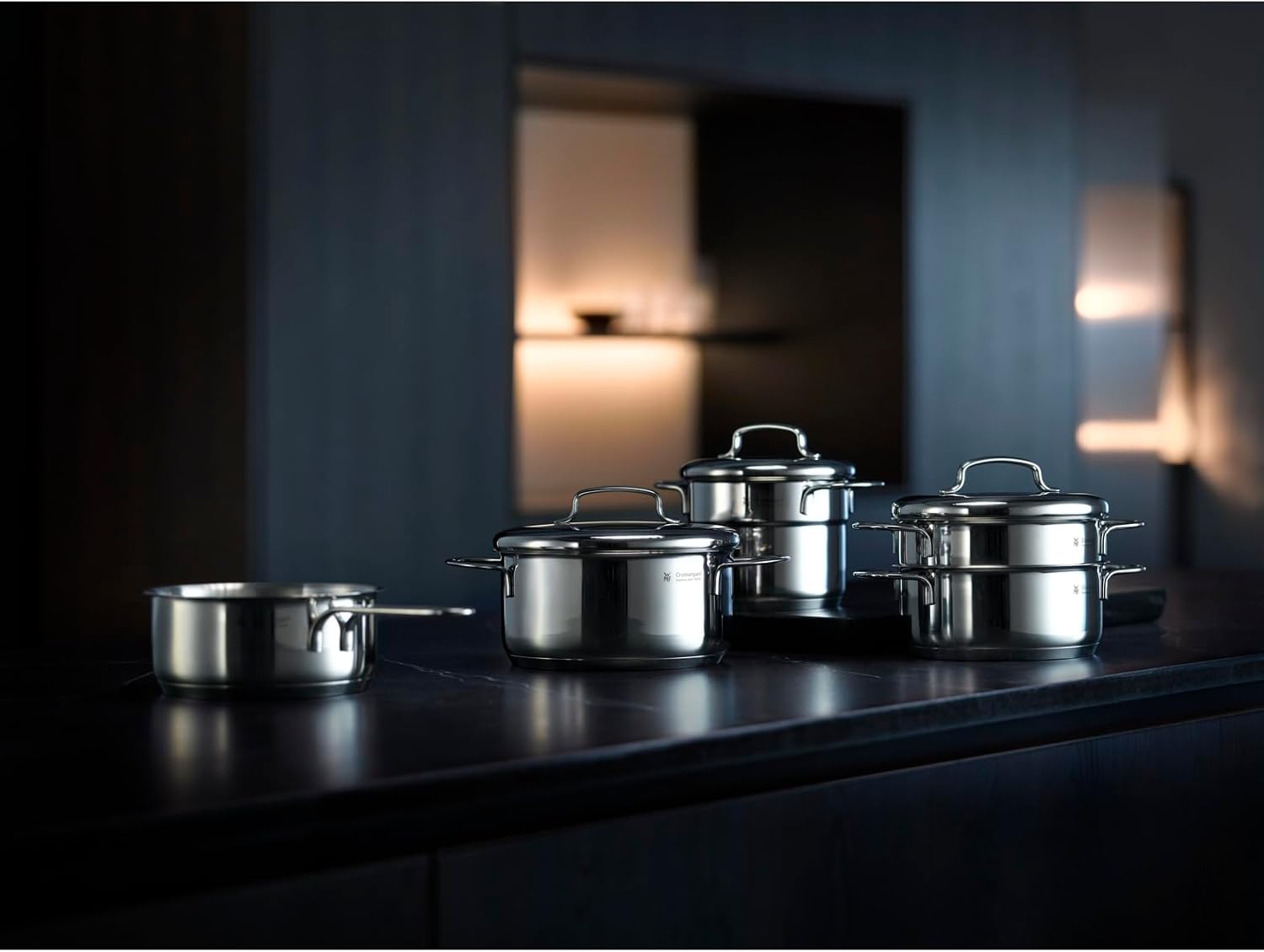 WMF Mini Vorteils Topfset klein Induktion, 5-teilig, Kochtopfset mit Metalldeckel, Cromargan Edelstahl, stapelbares Topfset, ideal für kleine Portionen – Bild 2