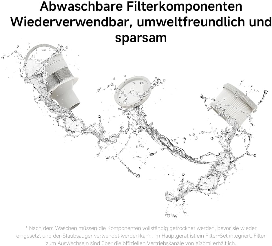 XIAOMI G20 Akku-Staubsauger, 25 kPa/150 AW Saugleistung, bis zu 60 Minuten Laufzeit, 99,9 % Filterleistung, Bodensuchscheinwerfer, Akku-Staubsauger für Hartböden, Teppiche und Tierhaare – Bild 14