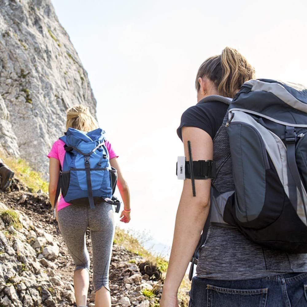 Tourniquets Taktisches Zubehör und Notfallset, Einhand-Erste-Hilfe-Set für Notfallblutungen bei schweren Notfällen im Freien, Wandern, Bergsteigen, Sport, Camping, 2 Stück, 95 cm, Schwarz – Bild 3