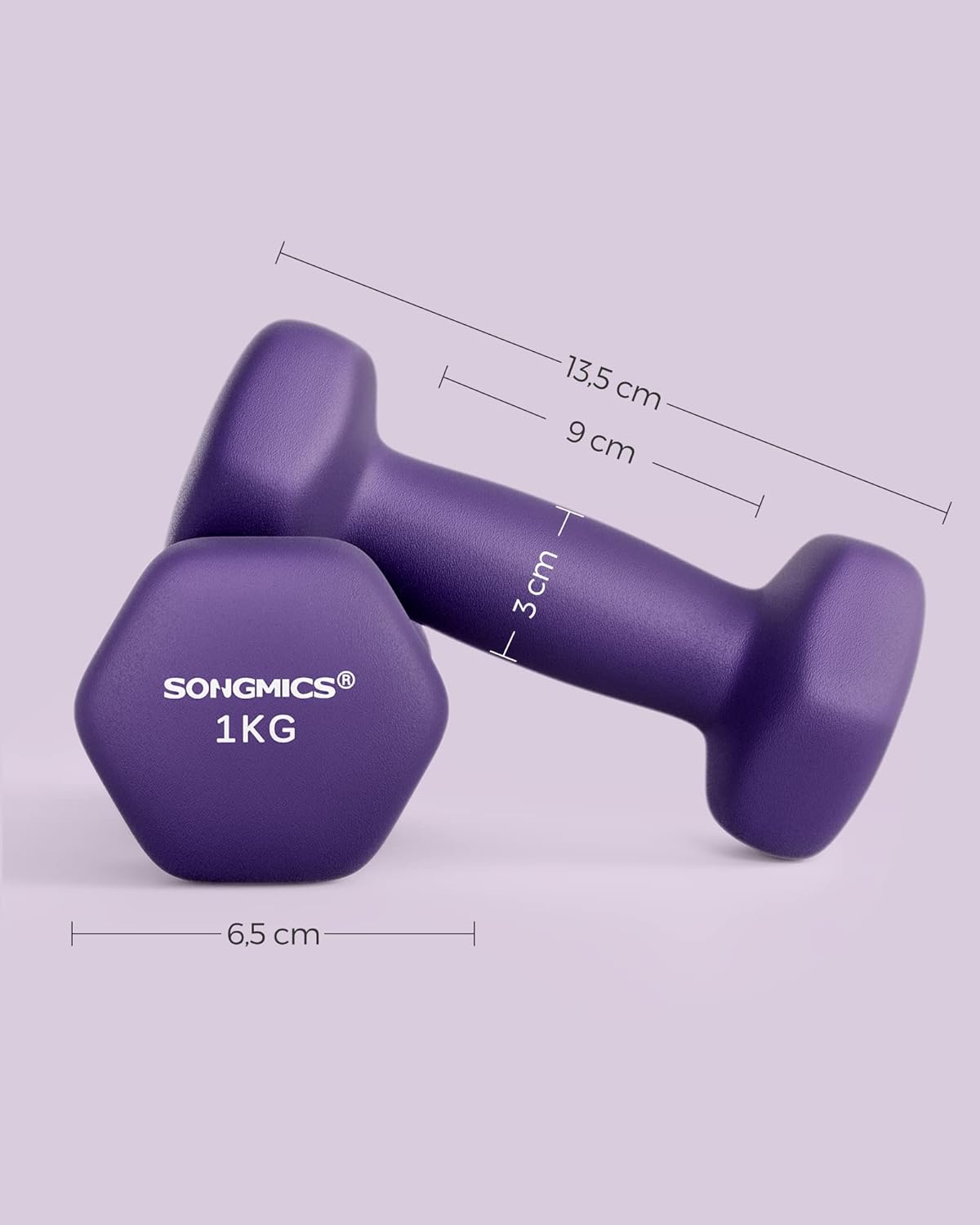 SONGMICS Hanteln 2er Set Hanteln Set Hanteln Hexagon Neoprenbeschichtung Krafttraining Workout Fitness Training Zuhause – Bild 8