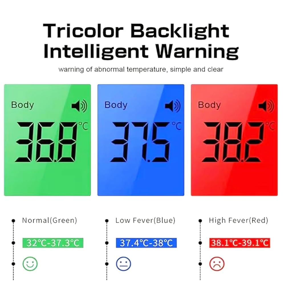 Fieberthermometer für Babys, berührungsloses Stirnthermometer für Erwachsene, Kinder & Babys – Digitales Fieberthermometer mit LCD-Display, Fieberalarm & 32 Speicherplätzen, °C/°F-Umschaltung – Bild 4