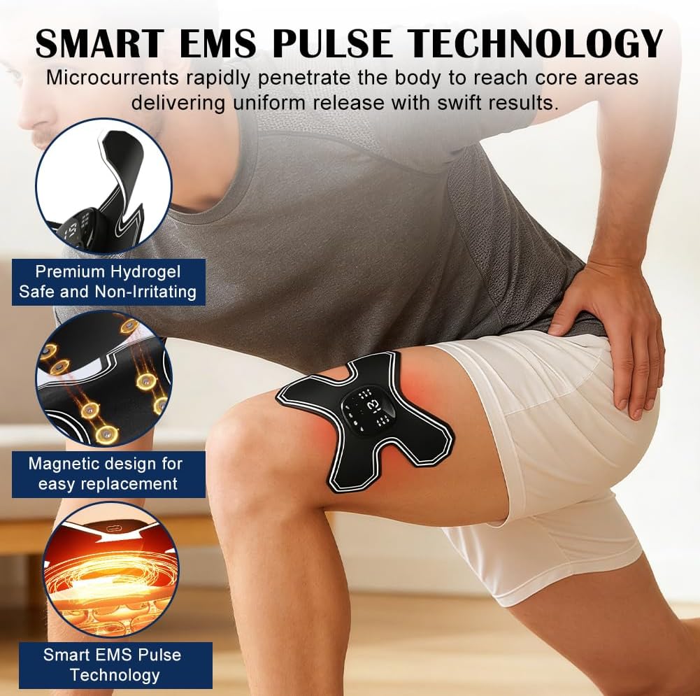 TENS-Gerät Schmerztherapie & Massagematte mit Wärmefunktion – Wiederaufladbares EMS-Massagegerät für Rücken, Beine, Schultern, 6 Modi, 15 Stufen – Bild 5