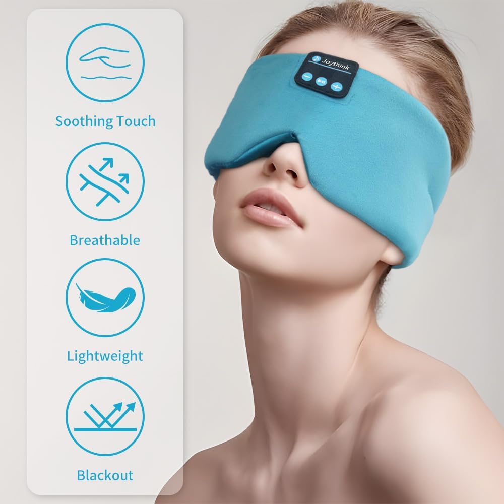 Joythink Schlafmaske aus Seide mit Bluetooth-Kopfhörern zum Schlafen und Reisen, verstellbare Augenmaske mit dünnem Lautsprecher für Kinder und Jugendliche – Bild 4