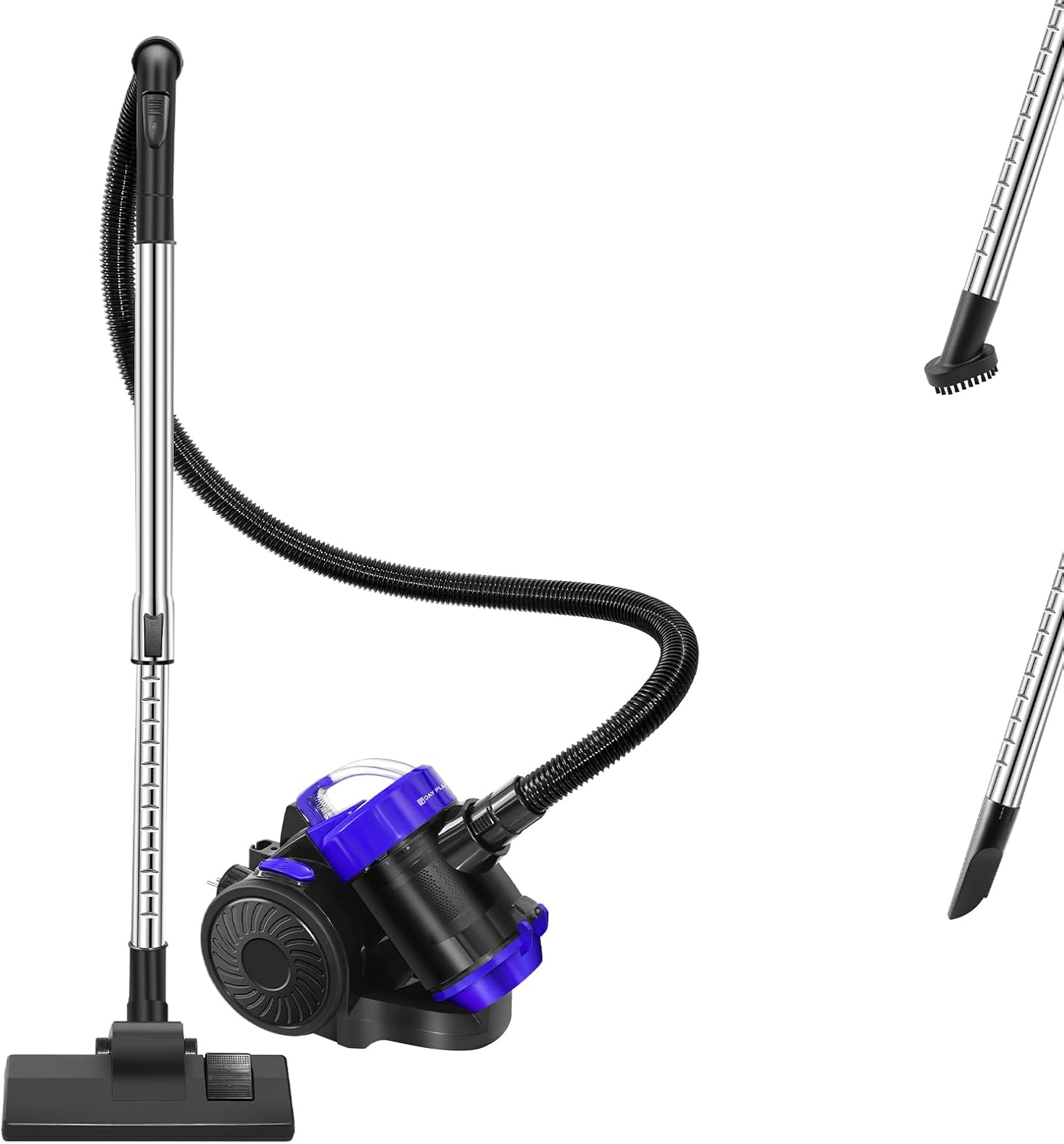 EFAN Beutelloser Staubsauger mit HEPA-Filter, 1000 W Hochleistungsmotor, leistungsstark, kompakt und leicht, für Hartböden und Teppiche, 1,5 l, Blau