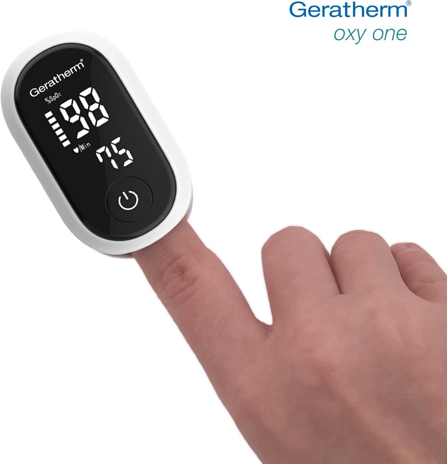 GERATHERM Oxy Ein-Finger-Pulsoximeter – zur schnellen Bestimmung von Sauerstoffsättigung & Puls / Kompakter Herzfrequenzmesser für die Hausapotheke und den Freizeitsport – Bild 2