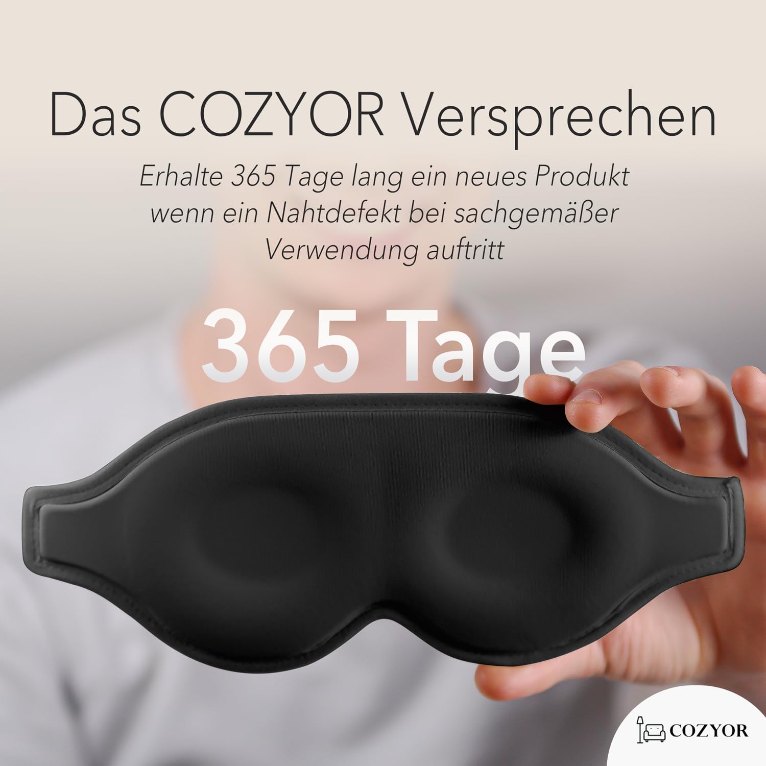 Schlafmaske mit 3D-Polsterung, 100 % dunkel, für Seitenschläfer, mit Silikon-Ohrstöpsel, Augenmaske weich für Flugzeug, Black Eclipse, Schlafmaske mit verstellbarem Gummiband für Erwachsene und Kinder – Bild 3