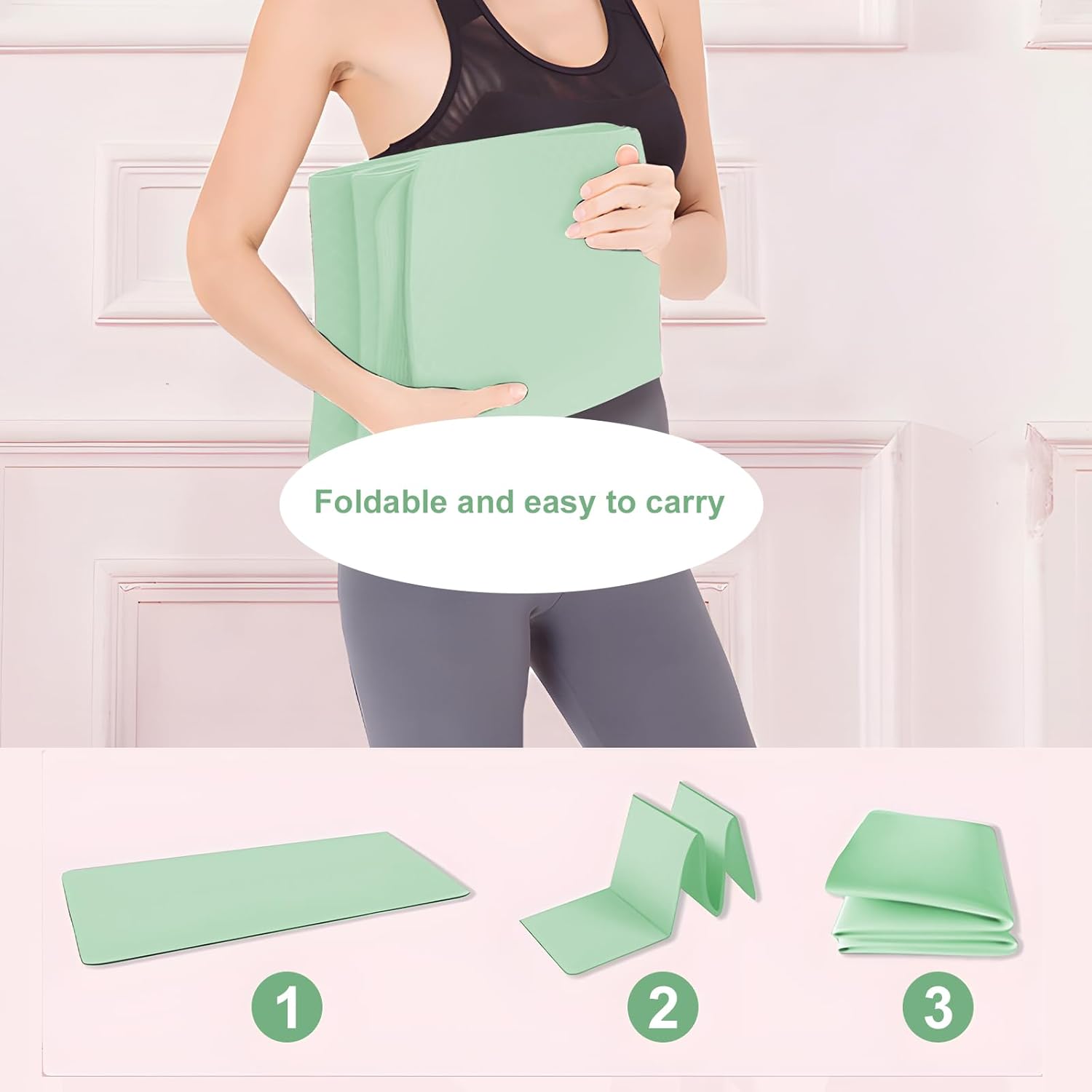 Gymnastikmatte, Yogamatte, rutschfeste Yogamatte, Sportmatte, Fitnessmatte, Gymnastikmatte, Trainingsmatte, Yogamatte, 186 x 61 cm, Sportmatte, Trainingsmatte, für Fitness, Pilates und Gymnastik – Bild 2