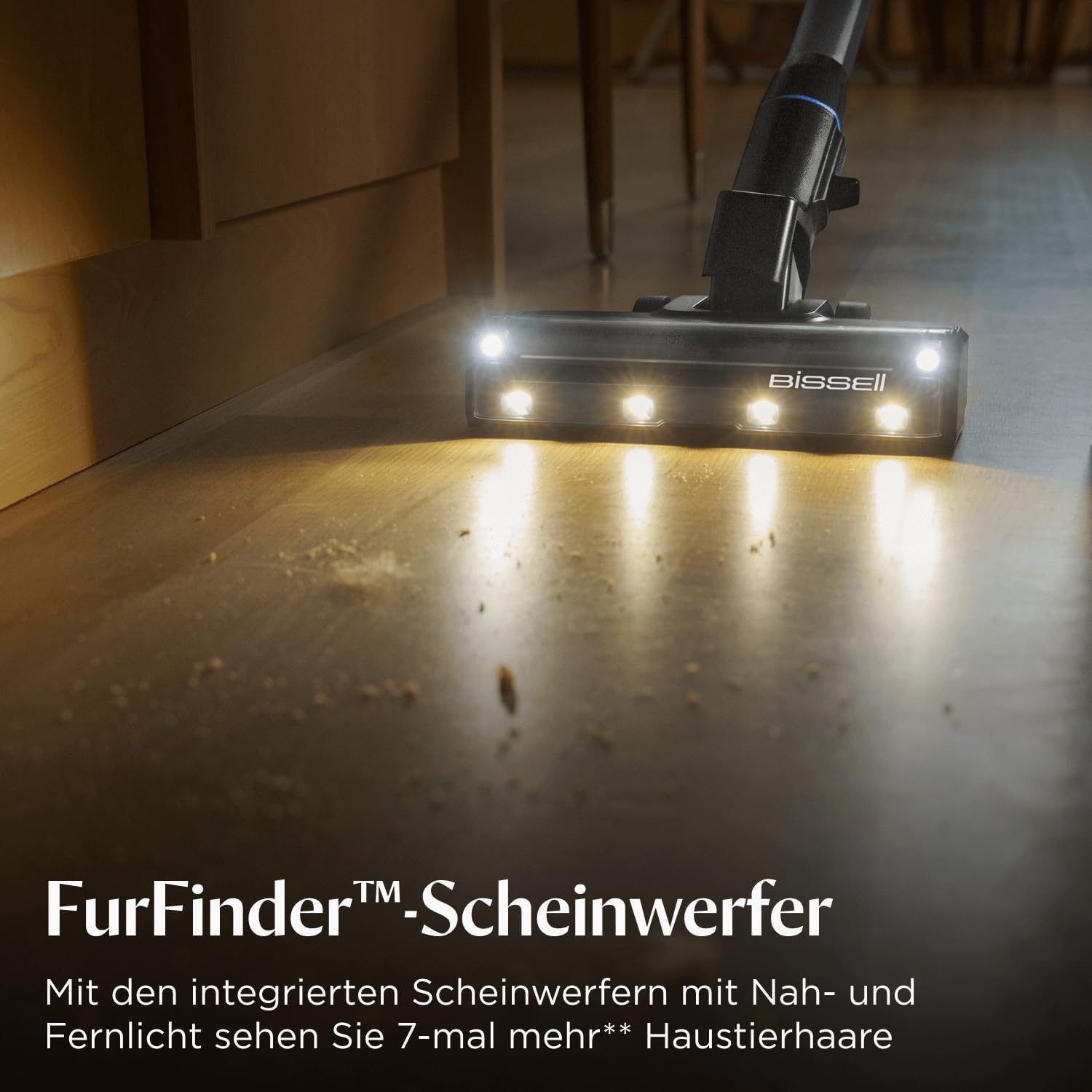 Bissell PowerClean FurGuard, Akku-Staubsauger, 280-W-Motor, selbstreinigende Bürstenrolle, FurFinder-Licht, kabelloser Staubsauger, freistehend, HEPA-Filter, 2500-mAh-Ersatzakku, 50 Min. Laufzeit, 4091N – Bild 6