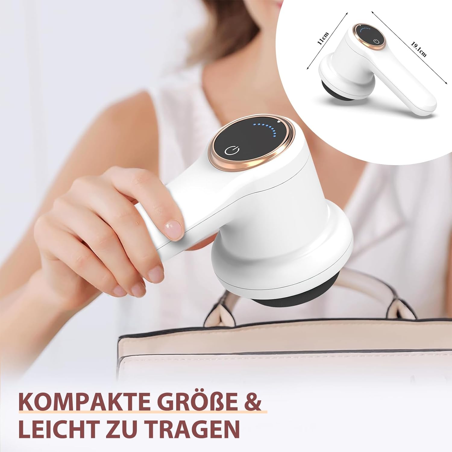 Elektrisches Cellulite-Massagegerät, Anti-Cellulite-Massagegerät, tragbar, Cellulite-Massage mit 8 austauschbaren Zubehörteilen, Formen straffen, Müdigkeit lindern für Schulter, Taille, Bauch, Gesäß, Beine – Bild 7