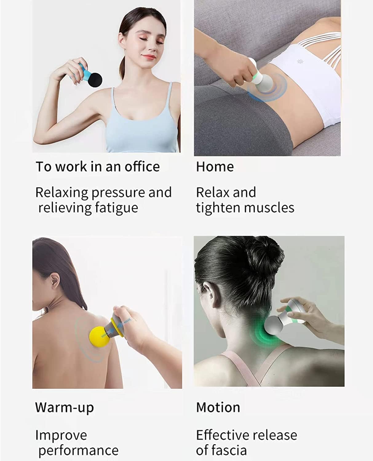 Mini-Massagepistole, tragbares Mini-Massagegerät, USB-Aufladung, elektrisches Handmassagegerät mit 6-Gang-Vibration, Tiefengewebe-Muskelmassagegerät, Faszienpistole zur Entspannung – Bild 5