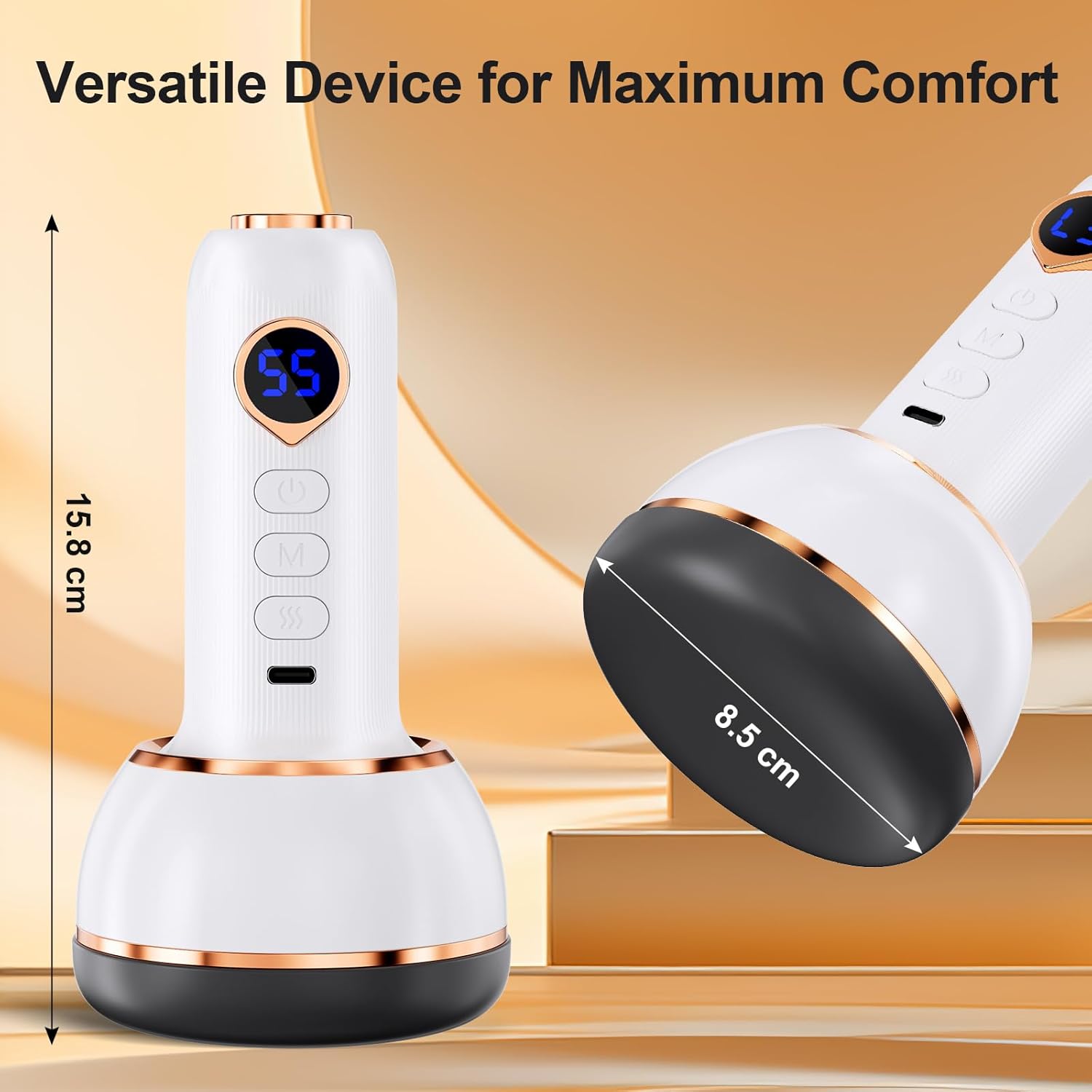 Massagegerät, Fußmassagegerät mit Wärmefunktion und Vibration, Massagegerät für Füße, Hände, Nacken, Rücken und mehr, lindert Müdigkeit und Muskelentspannung, Weiß – Bild 7