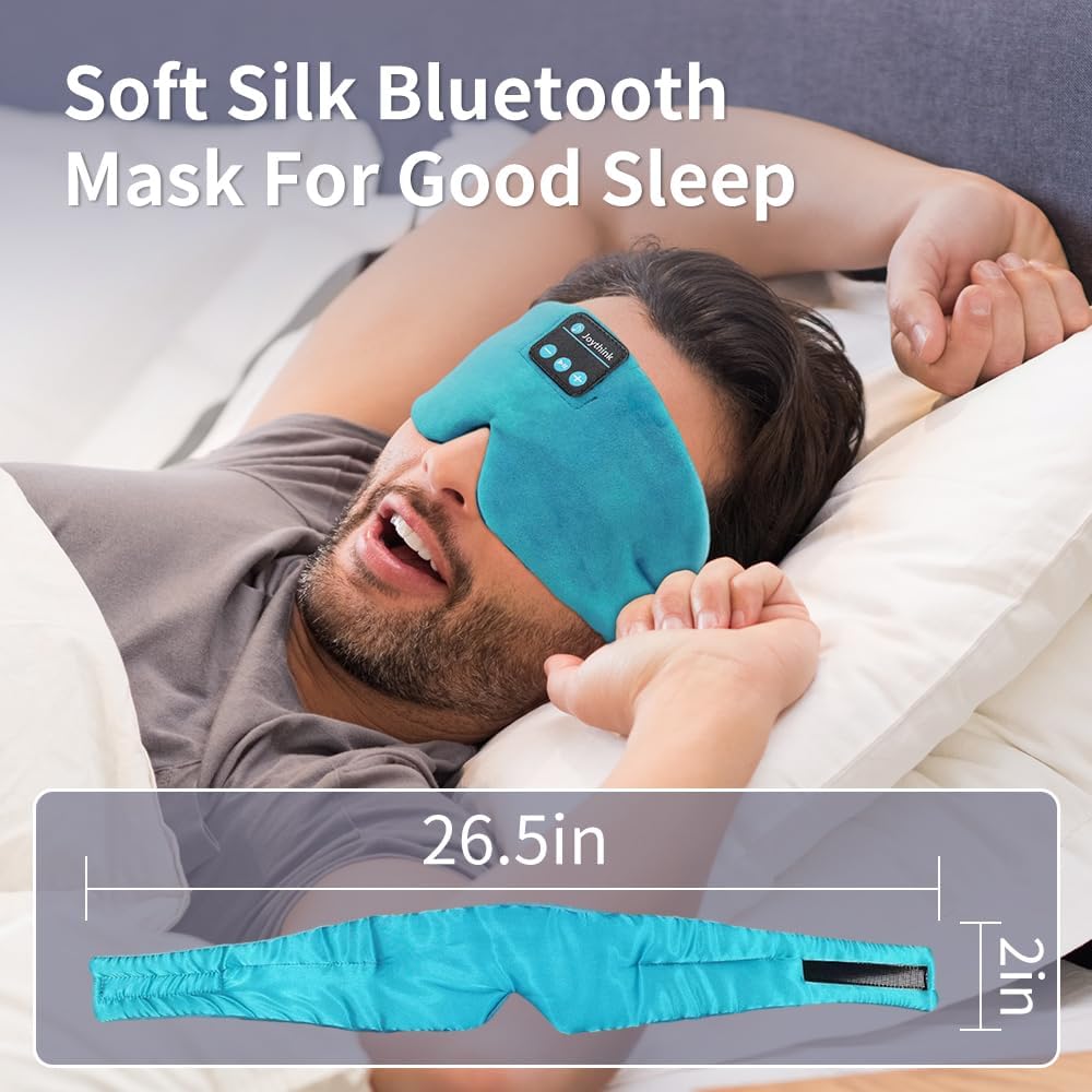 Joythink Schlafmaske aus Seide mit Bluetooth-Kopfhörern zum Schlafen und Reisen, verstellbare Augenmaske mit dünnem Lautsprecher für Kinder und Jugendliche – Bild 5