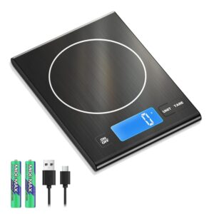 Diyife Schwarze 15-kg-Küchenwaage ...