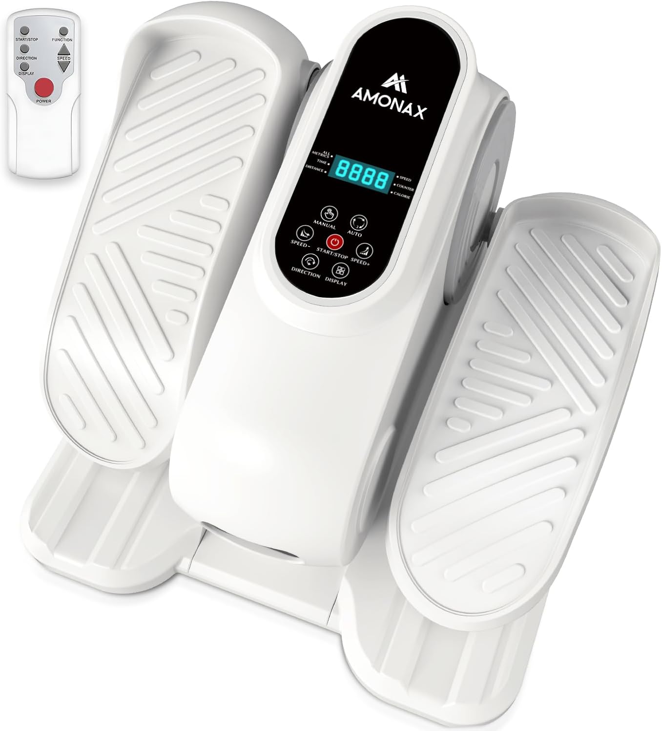 Amonax Elektrischer Mini-Ellipsentrainer für Zuhause und Büro, Untertisch-Crosstrainer mit Fernbedienung und Display, 12 Geschwindigkeiten, leise und kompakt, für Senioren und Erwachsene