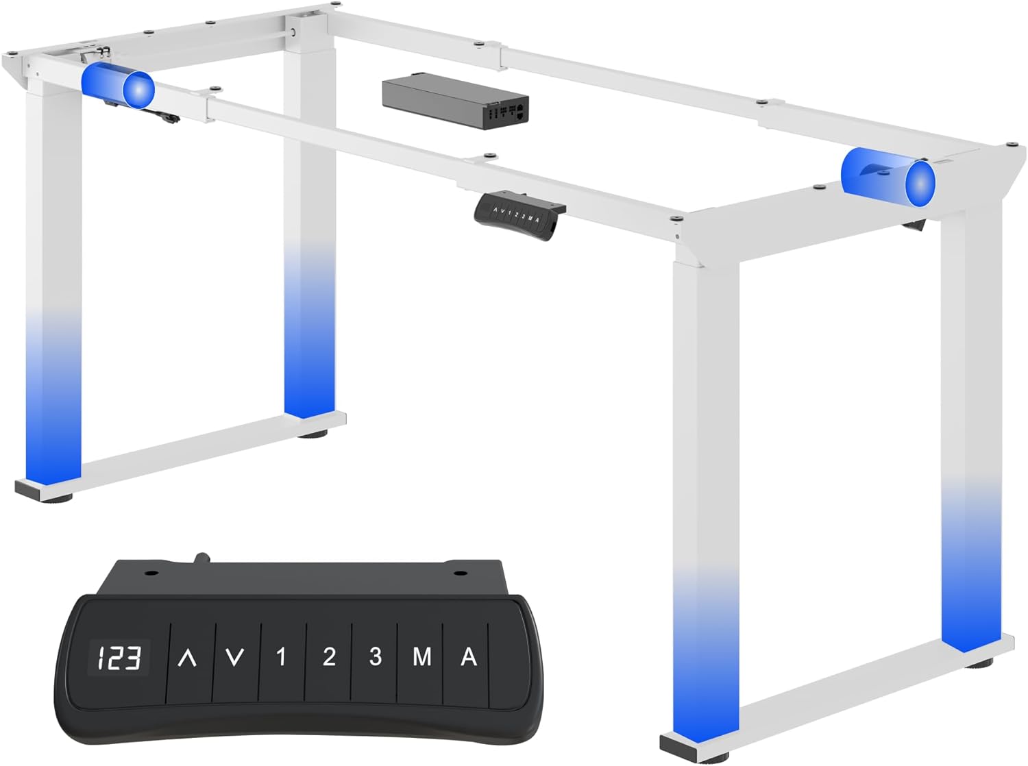 FLEXISPOT Elektrisches Tischgestell, höhenverstellbar, 4-Fuß-Gestell für höhenverstellbaren Schreibtisch, mit 2 Motoren, LED-Höhenanzeige, 3 Memory & Sitzerinnerung, 150 kg Tragkraft
