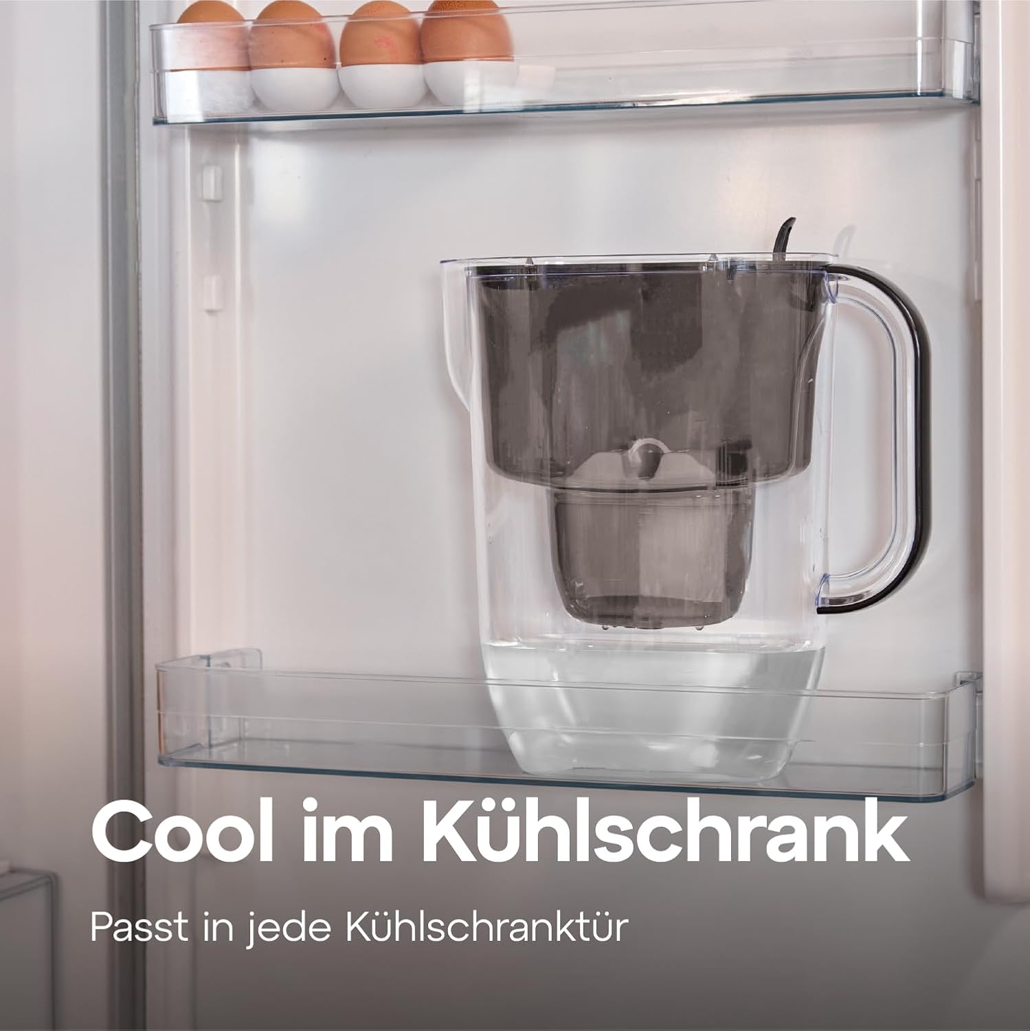 AQUAPHOR Frischwasserfilterkanne 3,2 L – Filterkanne mit 1 Maxfor+ Kartusche – Trinkwasserfilter reduziert Kalk & Chlor – Für Kaffee, Tee & Trinkwasser – Schwarz – Bild 4