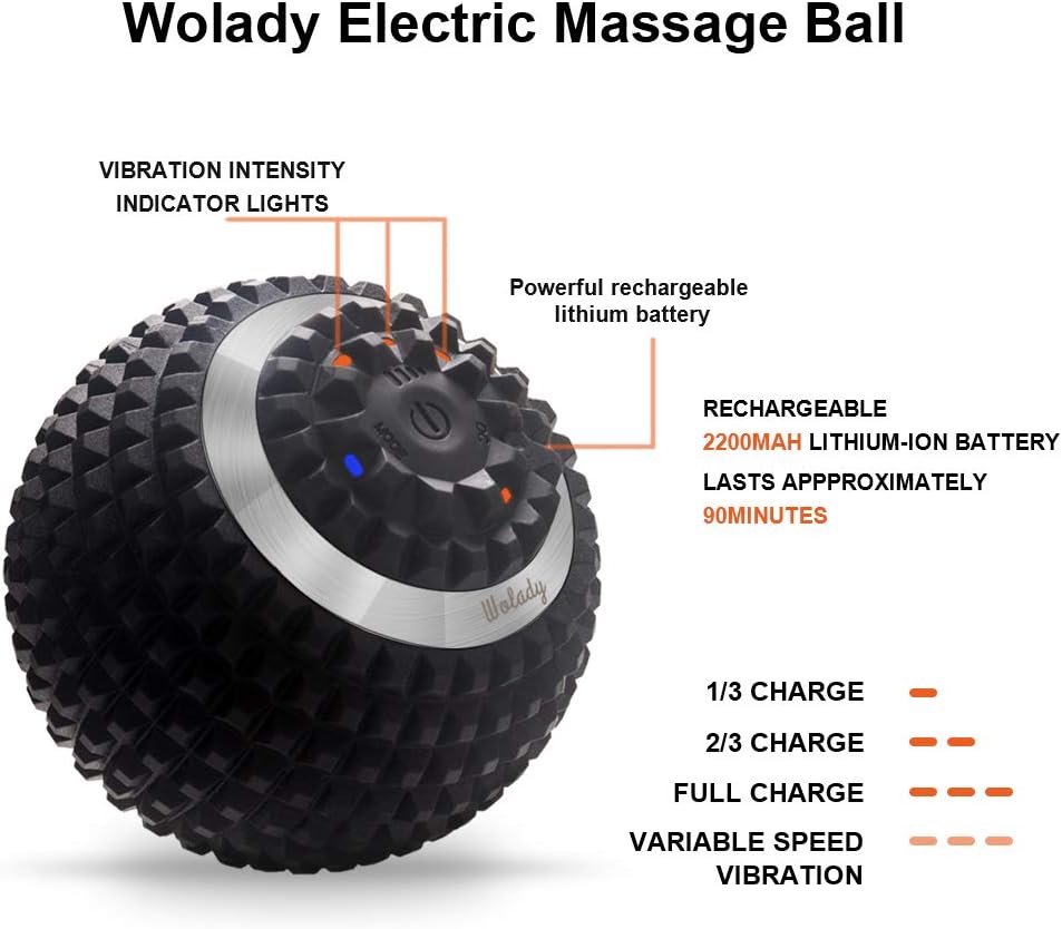 Elektrischer Massageball, vibrierender Massageball, Faszienball zur Selbstmassage für Muskeln und Plantar, über USB wiederaufladbar, Schmerzlinderung, Muskelverspannungen – Bild 2