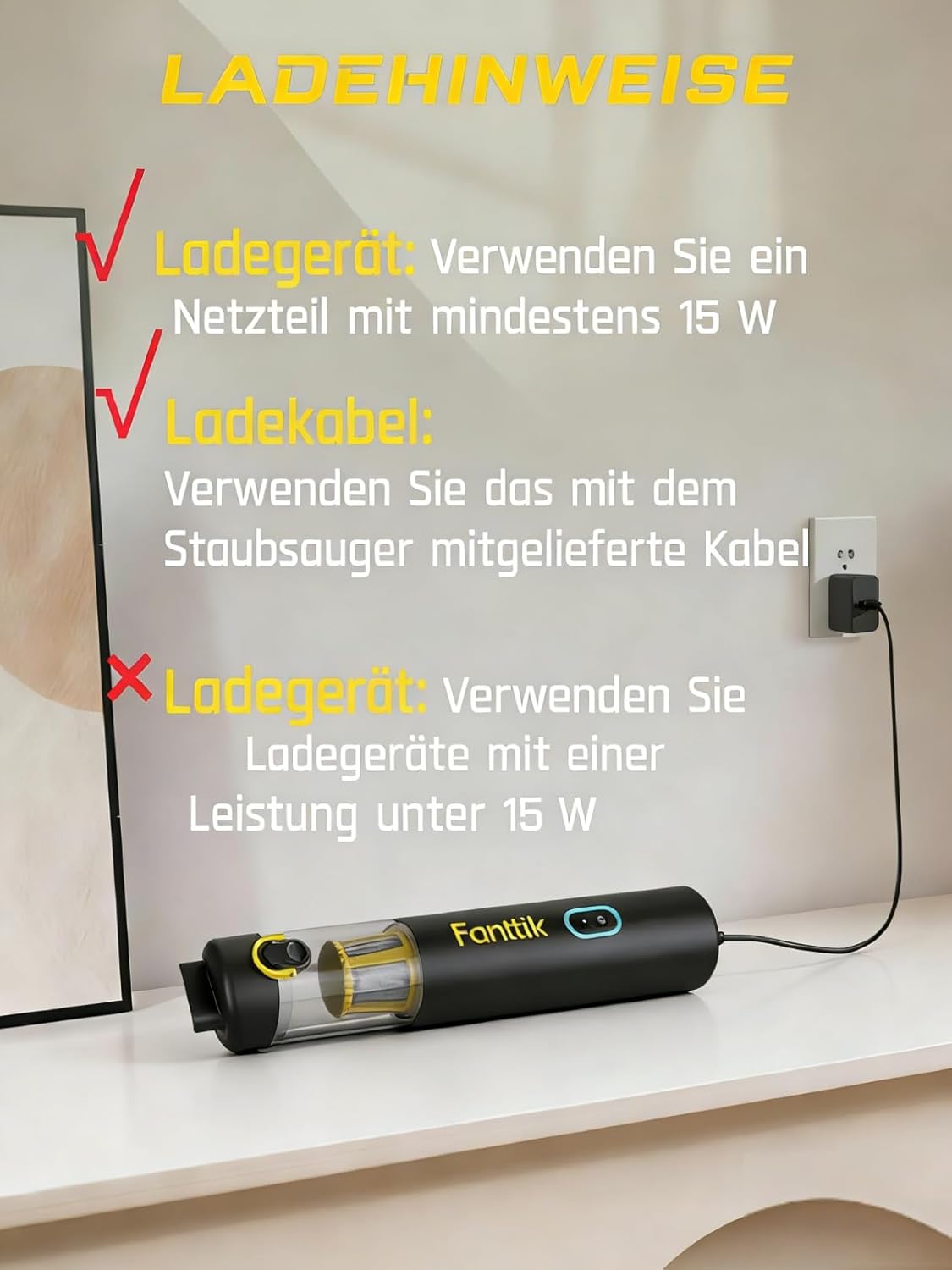 Fanttik Slim V8 APEX Akku-Autostaubsauger, 4-in-1 tragbarer Mini RobustClean Handstaubsauger mit 19000Pa/45AW Saugleistung, 2 Saugmodi, Autostaubsauger für Auto, Bürotisch, Tastaturen (Schwarz) – Bild 3