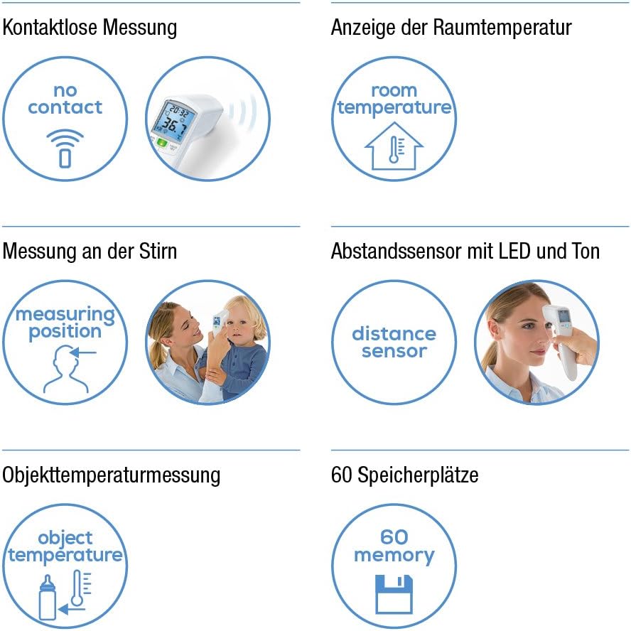 Beurer FT 100, berührungsloses Fieberthermometer mit Infrarot-Messtechnik – Bild 2