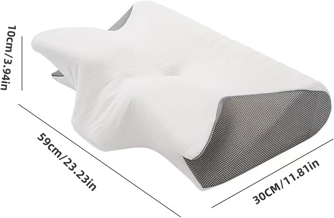 Nackenstützkissen, 2-in-1 ergonomisches orthopädisches Kissen, Memory-Schaum-Kissen, Nackenschmerzen, ergonomisches Kissen für Seiten-, Rücken- und Bauchschläfer (grau) – Bild 7