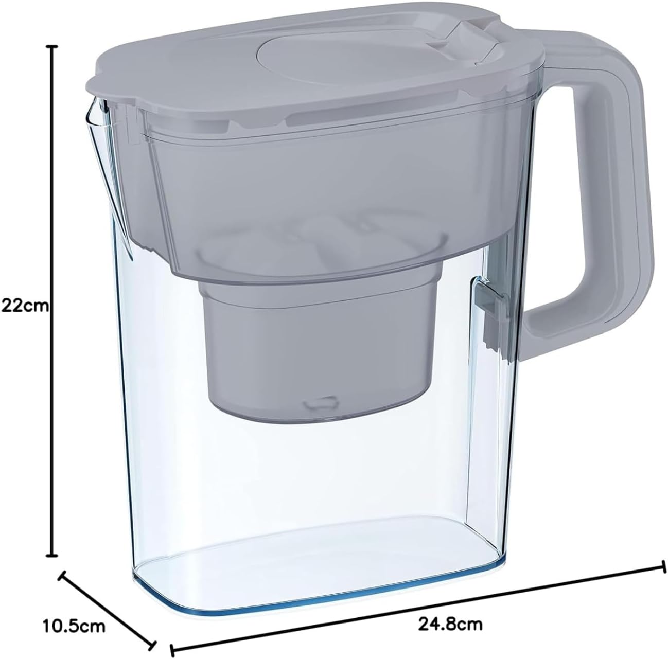 AQUAPHOR Kompakter Wasserfilterkrug mit 1 Maxfor+ Kartusche, 2,4 l, Grau, ideal für die Kühlschranktür und kleine Küchen – Bild 11
