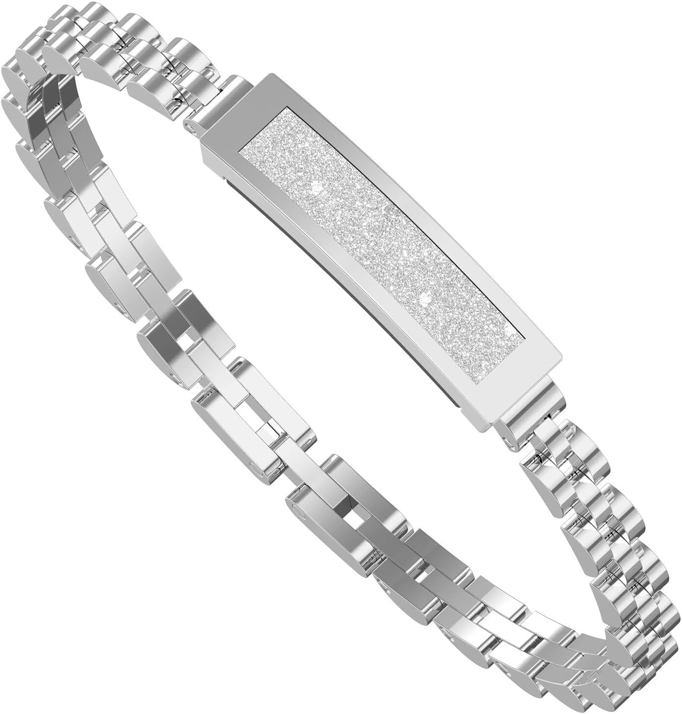 Fitness-Armband Damen, elegant, Smart-Armband, schmal, Schrittzähler, Damenschmuck, Roségold, Silber, Armreif, Fitness-Tracker ohne App und Handy, Schlaf-Tracker, Herzfrequenzmesser, Fitness-Armband