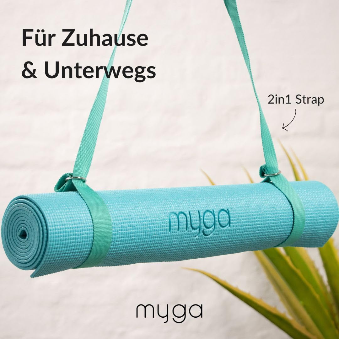 Myga Yoga-Starter-Set – Yogamatte, Yoga-Blockstein und Metall-D-Ring-Yoga-Gurt – Starter-Set für Anfänger, ideal für Pilates, Yoga, Stretching, Gesundheit und Fitness – Bild 7