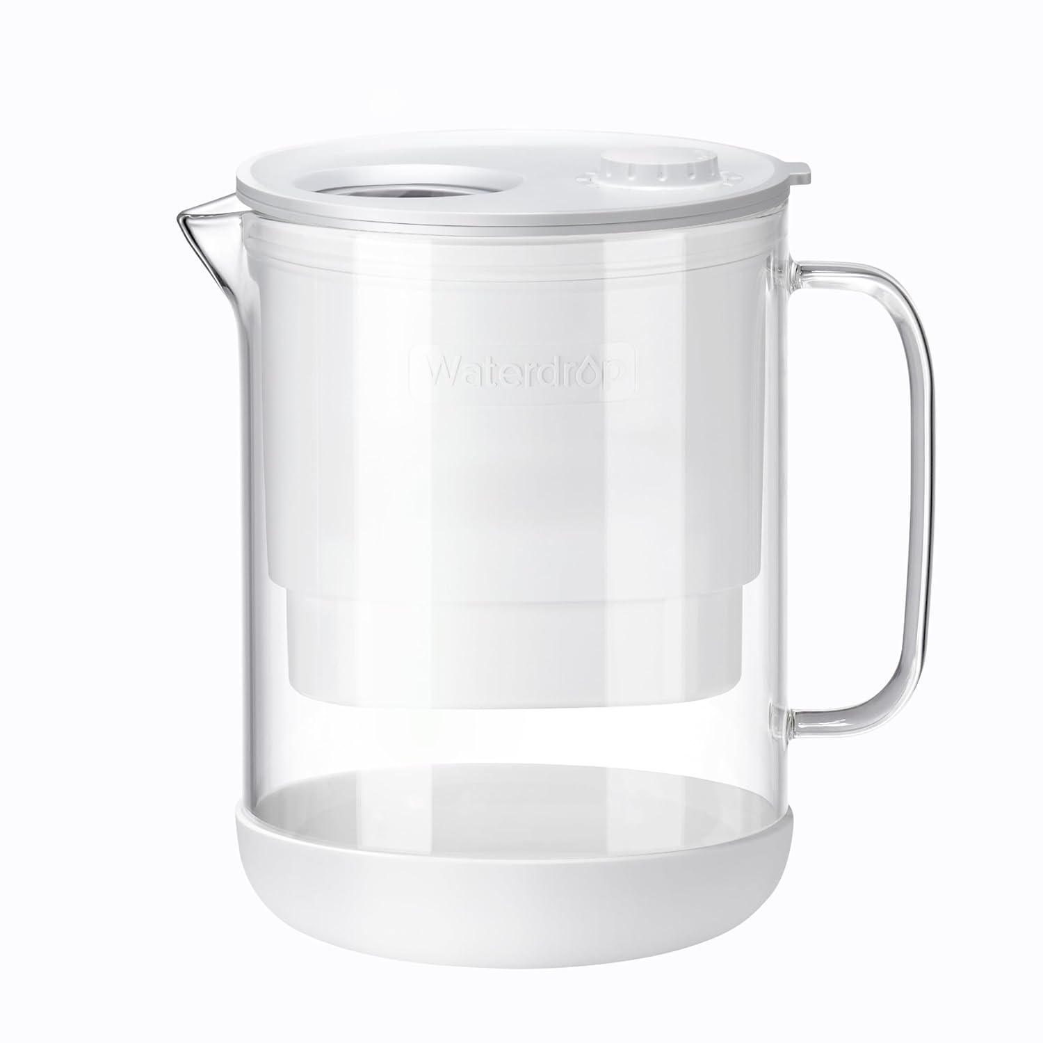 Waterdrop GGLÄSSE WD-PT-72W Wasserfilterkanne, 1,5 l Wasserfilterkanne mit 2-Monats-Filter, NSF 53&42&372 zertifiziert, reduziert PFOA/PFOS, Chlor, Cadmium, Kupfer, Quecksilber, WD-PT-72W