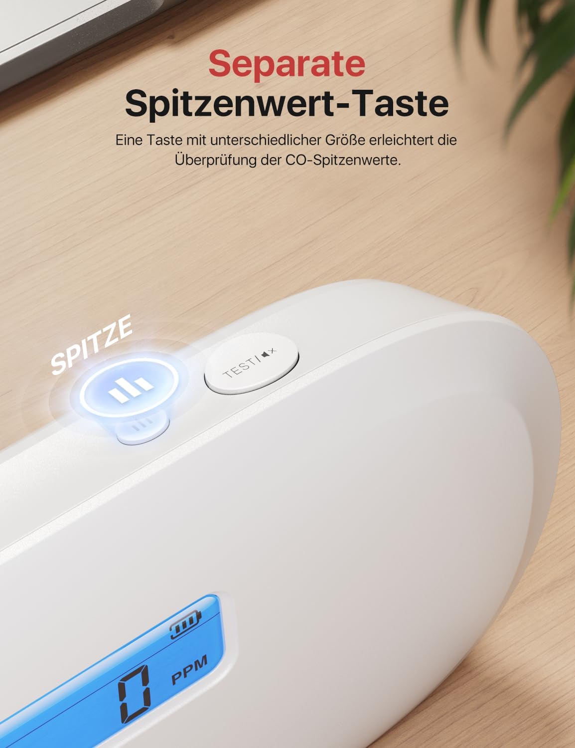 X-Sense XC0C-SR Kohlenmonoxidmelder, TÜV Rheinland zertifiziert, 10-Jahres-Sensor, CO-Melder mit austauschbarer Batterie und Digitalanzeige, Kohlenmonoxidmelder mit Testtaste – Bild 6