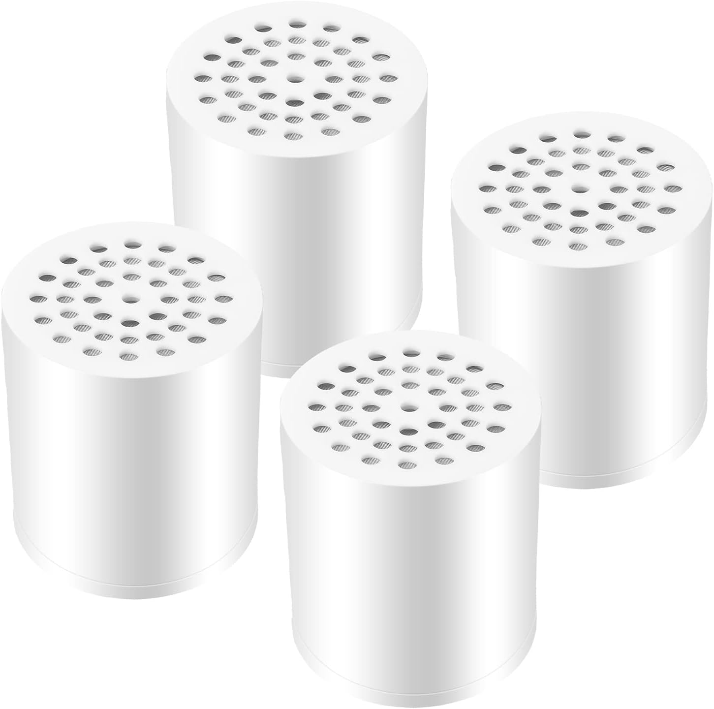 Laicky 4 Stück 20-stufiger Duschfilter, universelle Ersatzkartusche, Hartwasserreiniger, entfernt Chlor, Schwermetalle, Eisen, andere Seile, Wasserenthärter mit hoher Leistung, Haut und Haar gesund