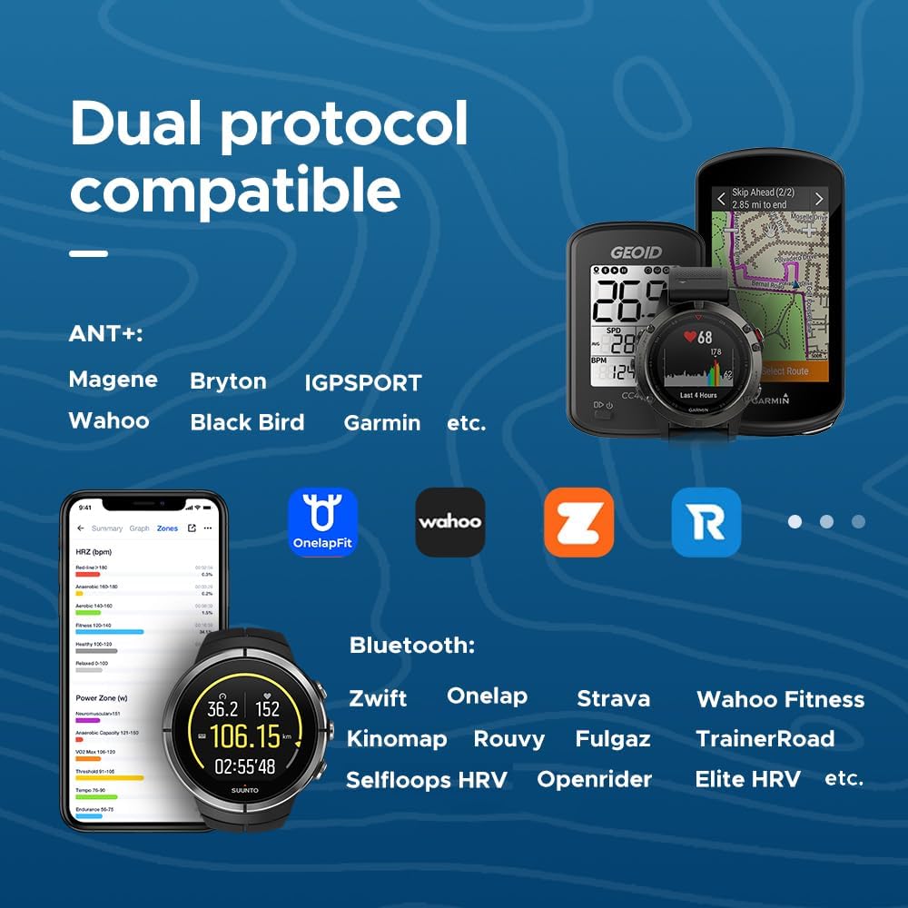 GEOID HS500 Herzfrequenzmesser Brustgurt Herzfrequenzmesser Brustgurt Bluetooth 4.2/ANT+ Herzfrequenzsensor Wasserdicht IP67 – Bild 4