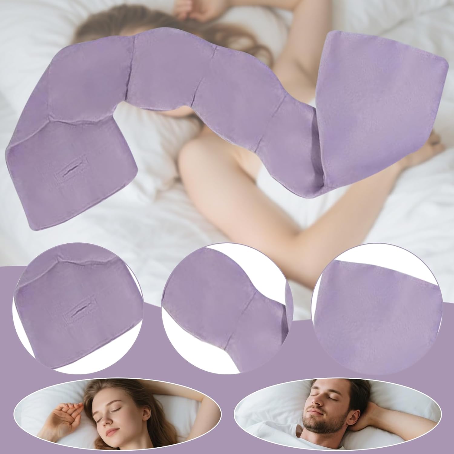 Tiefruhe-Schlafmaske, Gewicht, bequeme Entspannung, Augenmaske, Schlafmaske, 270 g, mit Schwerkraftperlenfüllung zum Schlafen – Bild 3