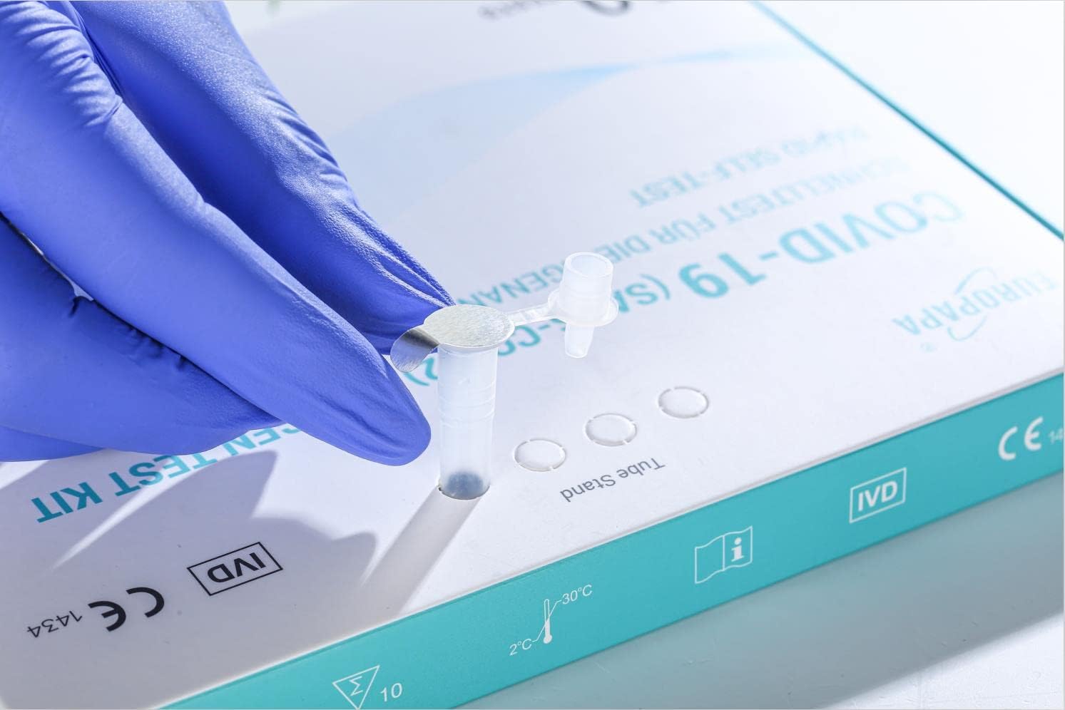 EUROPAPA® 10 x Corona Laientest Selbsttests, COVID-19 Antigentest, für SARS-CoV-2, Schnelltest, Testkassette, Probentupfer, Antigenextrakt, einzeln verpackt – Bild 4
