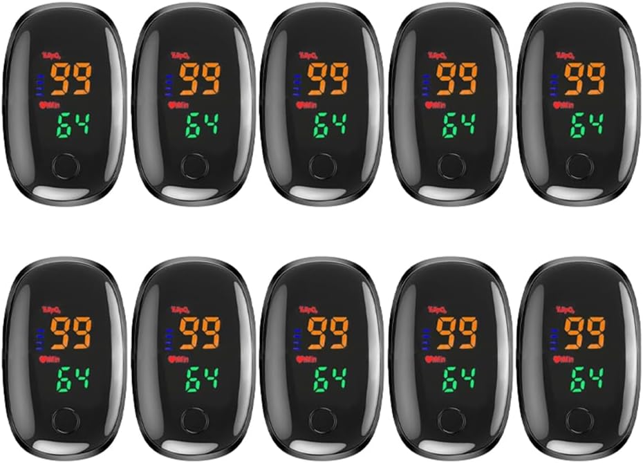 10-Facher Pulsmesser, Blutsauerstoffsättigungsdetektor, Blutsauerstoffmessgerät mit digitaler Anzeige, Hochpräzises Oximetermessgerät