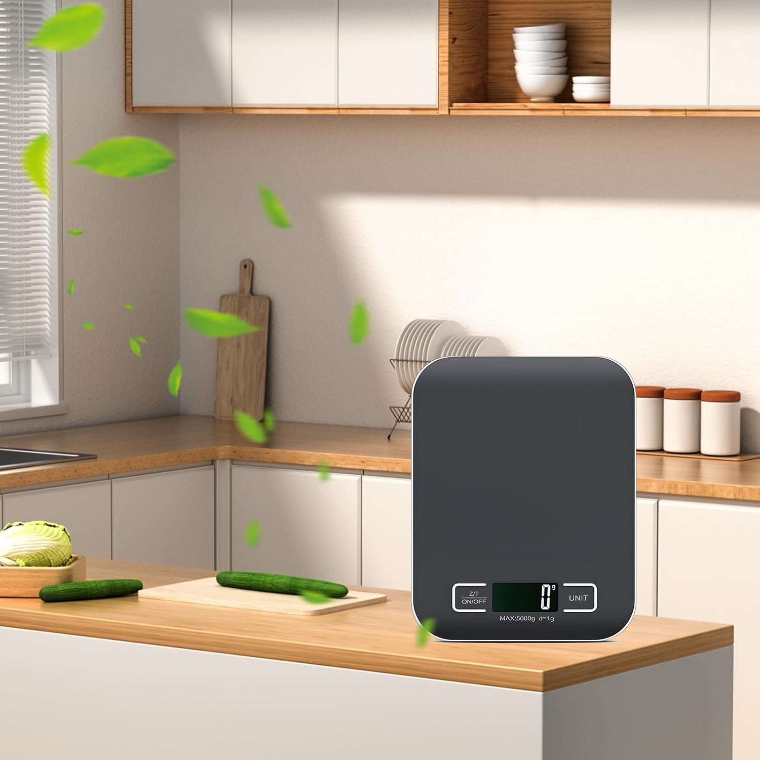 Digitale Küchenwaage, 10 kg/1 g, USB-Küchenwaage, digitale Küchenwaage mit LED-Anzeige und Tara-Funktion, multifunktionale Lebensmittelwaage zum Backen und Kochen, Schwarz – Bild 7