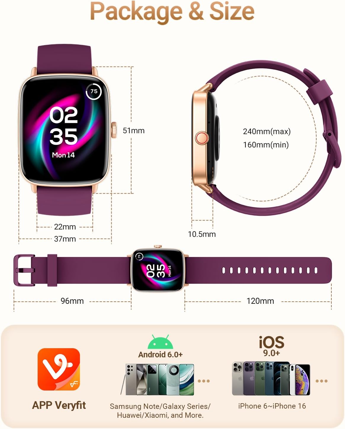 Smartwatch Damen Herren mit Telefonfunktion, 1,85 Zoll Fitnessuhr Smartwatch, 100+ Sportmodi, Fitnesstracker mit Herzfrequenz/SpO2/Schlafmonitor, Schrittzähler, IP68 wasserdichte Sportuhr für iOS Android – Bild 9