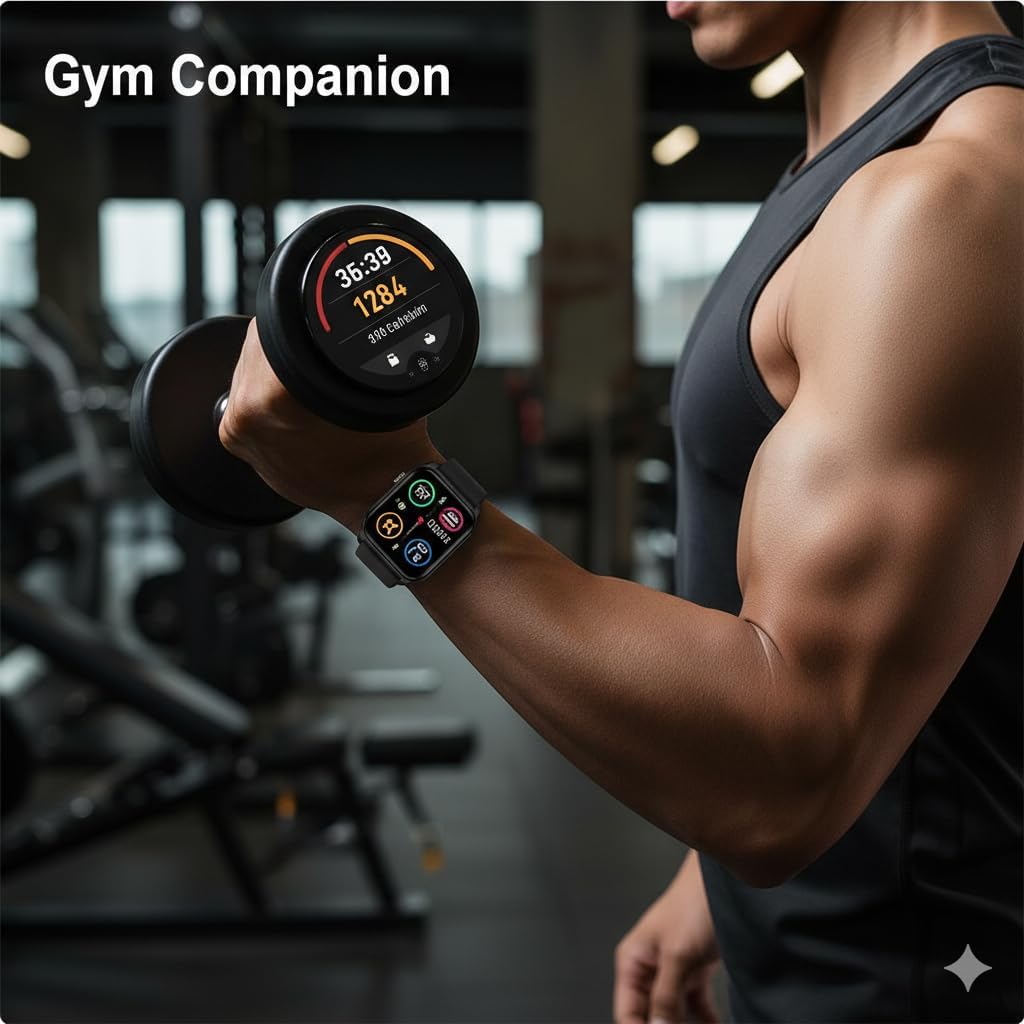 Gesundheitsuhr mit EKG- und Blutdruckmessung 1,96 Zoll HD Smartwatch Herren Damen Fitnessuhr mit SpO2 Temperatur Schlaftracking Bluetooth Telefonie 100+ Sportmodi IP68 Wasserdicht für – Bild 9