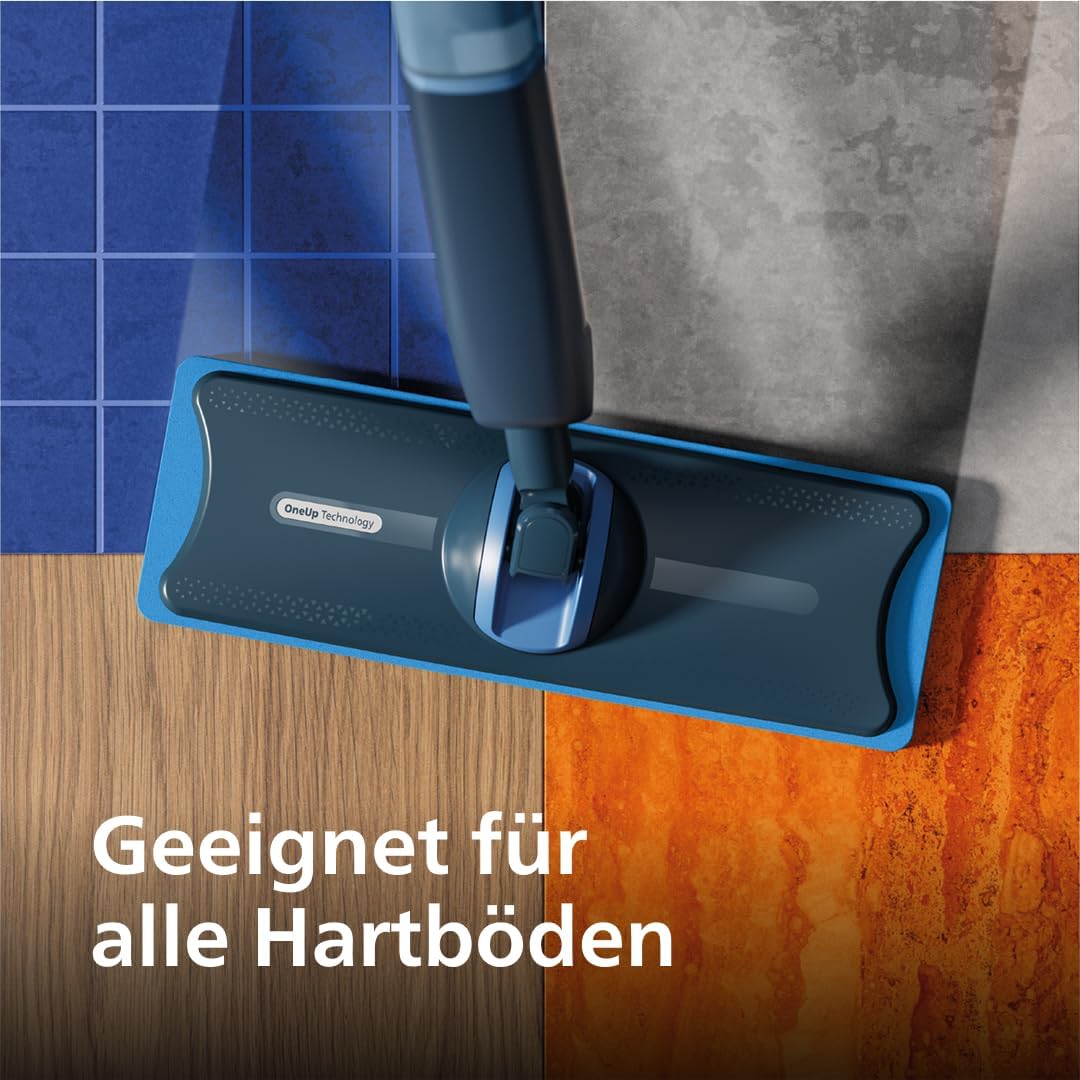 Elektrischer Wischmopp der Philips OneUp 5000-Serie – 2 x sauberere Böden², 2 x schnelleres Wischen, zwei Feuchtigkeitseinstellungen für harte und empfindliche Böden, kabellos mit 360°-Schwenkung (XV5113/01) – Bild 5