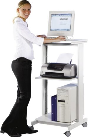 TAVOLO PTA COMPUTER 3 RIPIANI 4RUOT