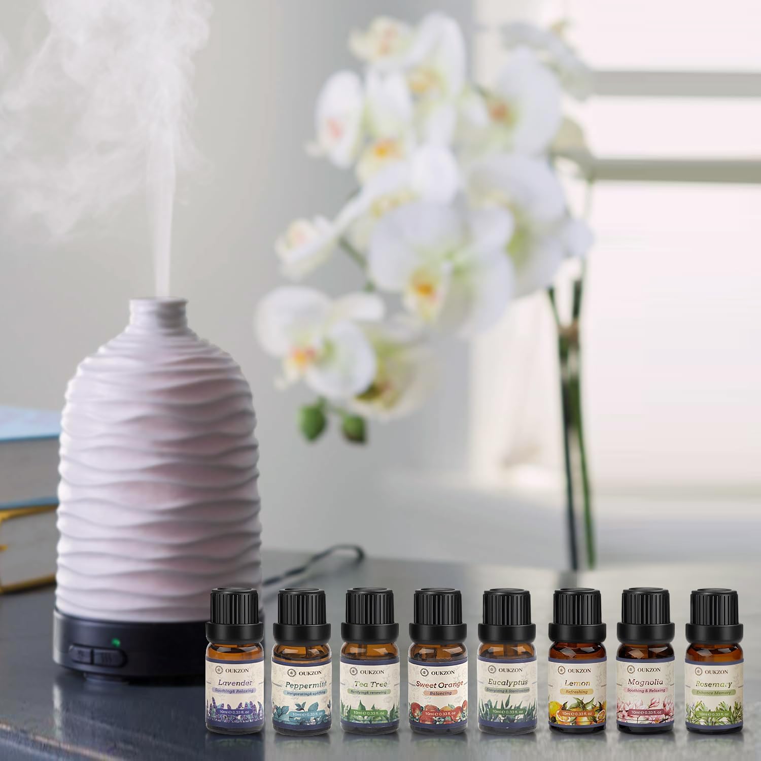 Ätherische Öle Set, 8 x 10 ml Aromatherapie-Duftöl, kleine Geschenke für Frauen – 100 % natürliches, reines Aromaöl für Diffusor, Massage, Ölbrenner, Kerzenherstellung, Geschenk für Weihnachten, Geburtstag – Bild 6
