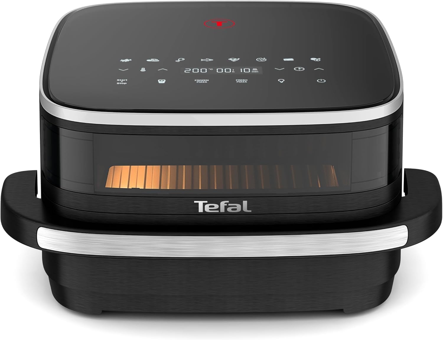 Tefal Easy Fry XL Oberflächen-Heißluftfritteuse – Airfryer mit Sichtfenster und XL-Kochfläche (bis zu 1 kg), digitales Bedienfeld, extra knusprig, energieeffizient und schnell, antihaftbeschichtet, kompakt, Pizzaofen FW4018
