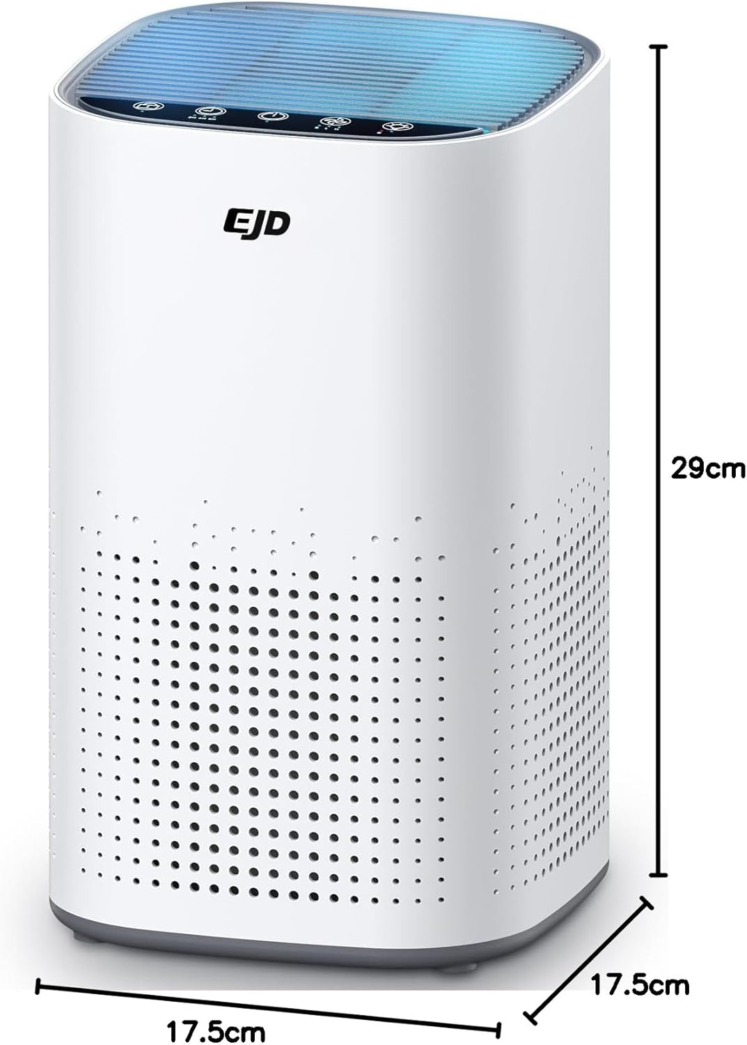 Luftreiniger für große Schlafzimmer bis 70 m² mit CADR 223 m³/h, leiser H13 HEPA-Luftreiniger mit 15 dB Schlafmodus, 3-in-1-Filter entfernt 99,97 % Pollen, Staub, Tierhaare, Gerüche (weiß) – Bild 9