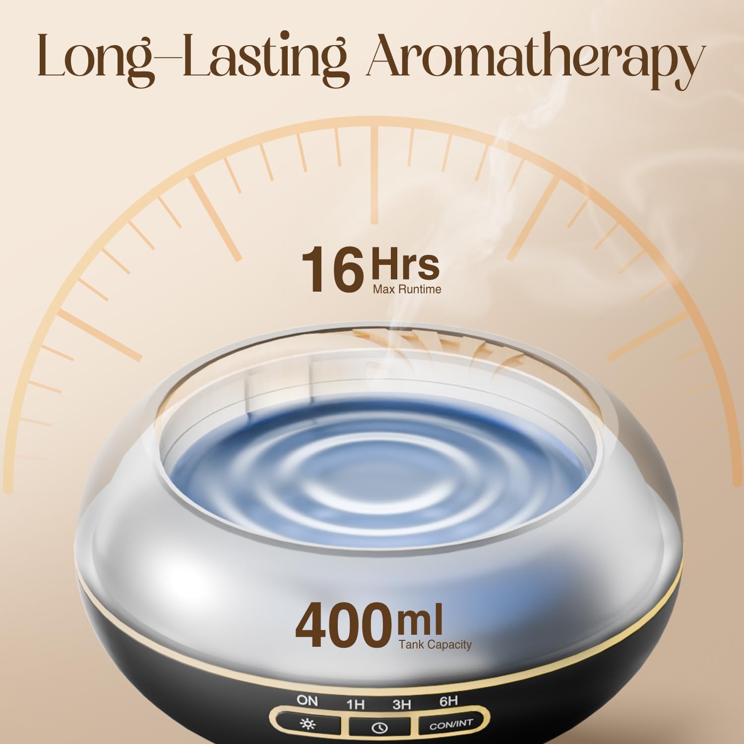 SALKING Aroma-Diffusor für ätherische Öle – 400 ml, Aromatherapie-Raumduft, Ultraschall-Diffusor, schwarze Holzmaserung, Duftöl-Diffusoren, Duftdiffusor, Öllampe, elektrisch, RGB, für Zuhause, Büro, Yoga, Schlafen – Bild 6