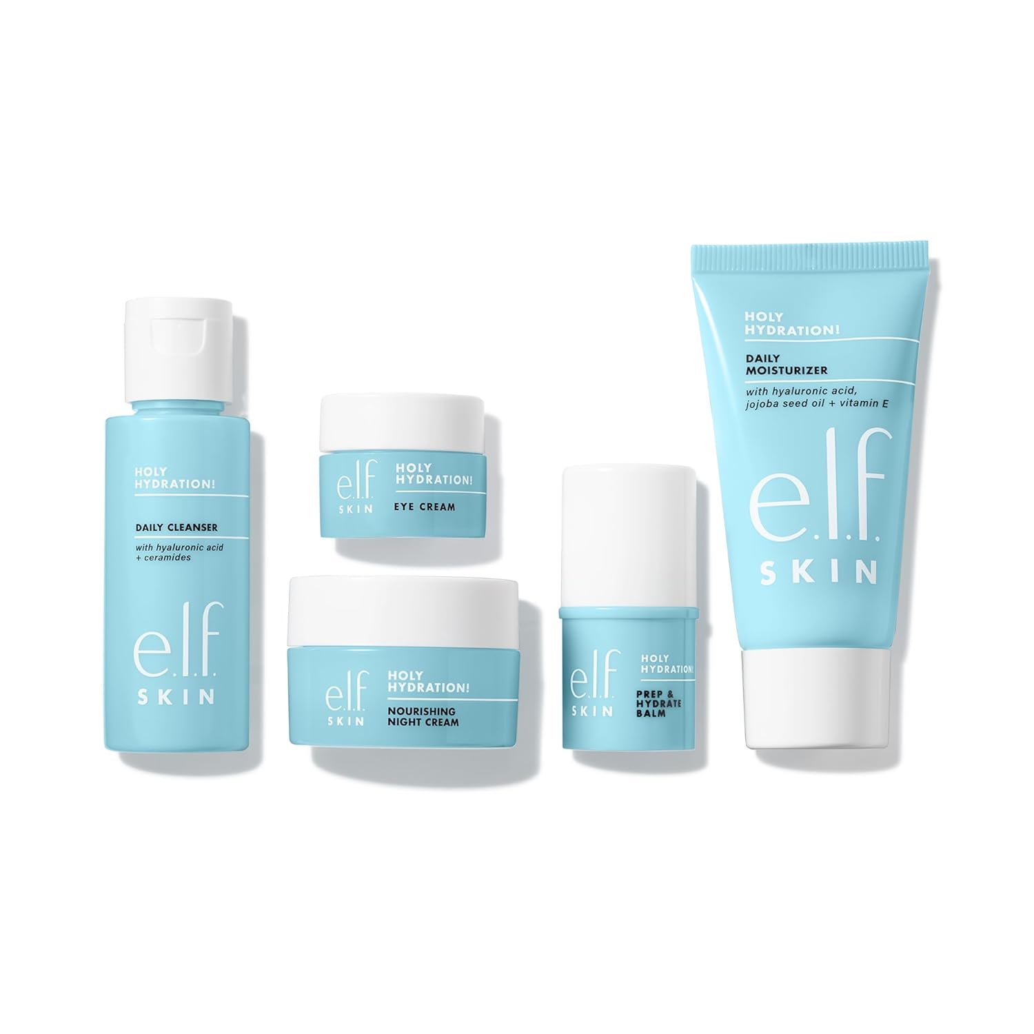 elf SKIN Jet Set Hydration Kit, reisefreundliches Feuchtigkeitspflegeset, Gesichtsreiniger, nährender Balsam, Feuchtigkeitscreme, Augencreme und Nachtcreme, vegan und tierversuchsfrei – Bild 3